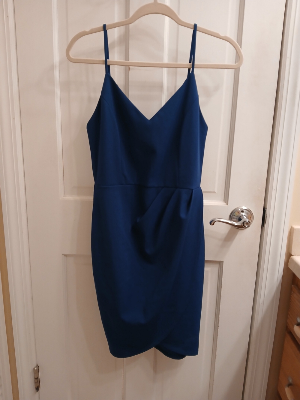 Blue Spaghetti Strap Sheath Dress
